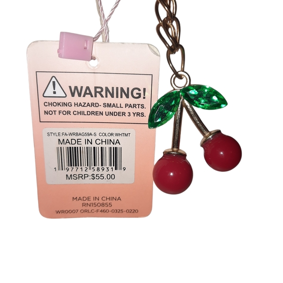 Willow White Cherry Print Handbag - Picture 4 of 7